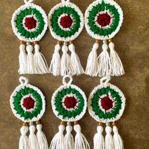 NEW 6 Christmas Hand Crocheted Dream Catchers